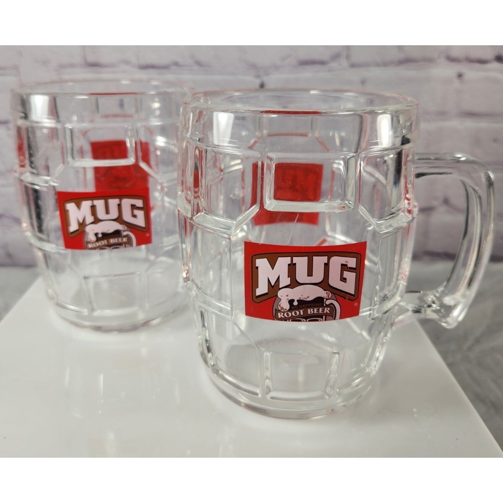 (2) MUGS Root Beer Brand Large Plastic Mugs Thick Walls Keeps Drinks Cold COOL!